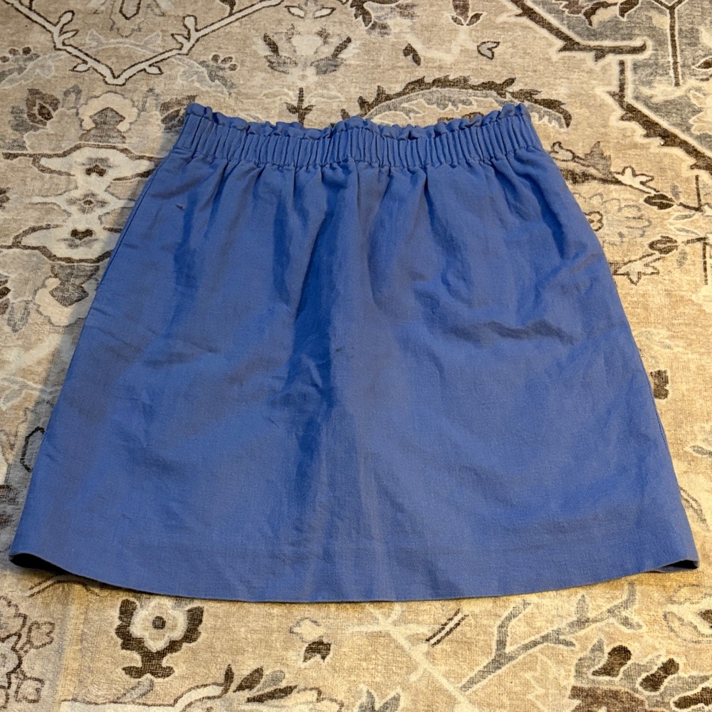 J Crew purple/Blue Women's Skirt elastic waist size 0 linen cotton blend